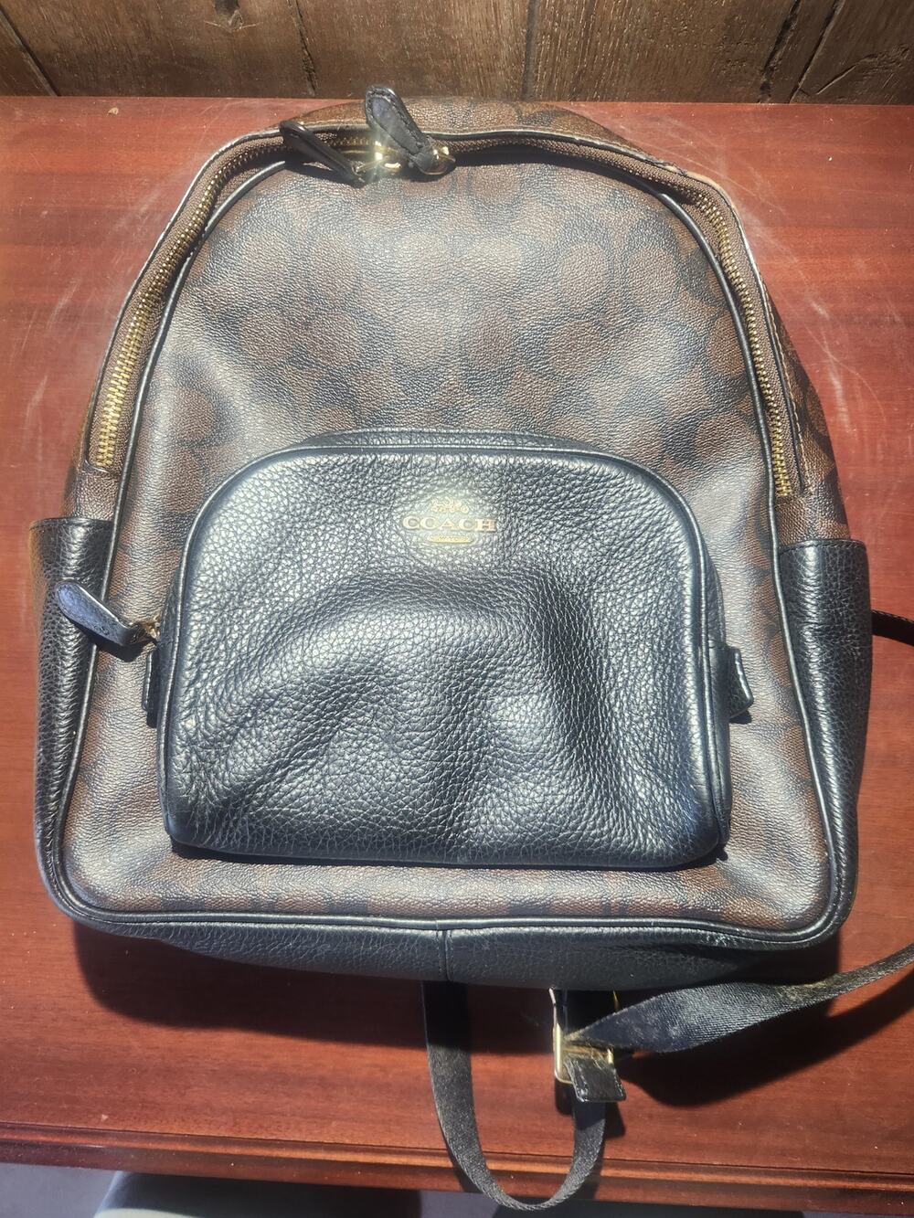 Coach Black Leather Small Backpack